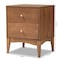 Baxton Studio Landis Mid-Century Ash Walnut Finished Wood 2-Drawer Nightstand 193-11301-ZORO - alternate 3